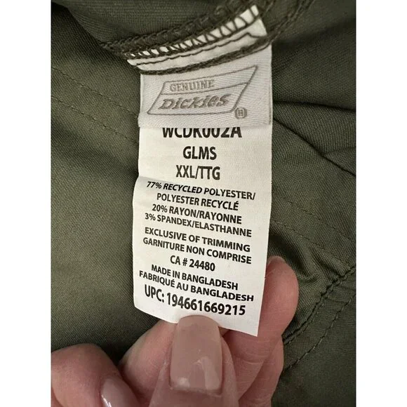 NWT Genuine Dickies Pull-On Cargo Pants Scrubs Army Green Women's Size XXL - Picture 7 of 12